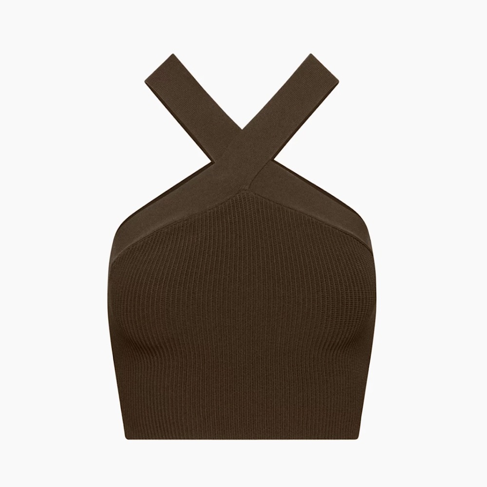 ARITZIA BABATON Sculpt Knit Criss Cross Cropped Tank